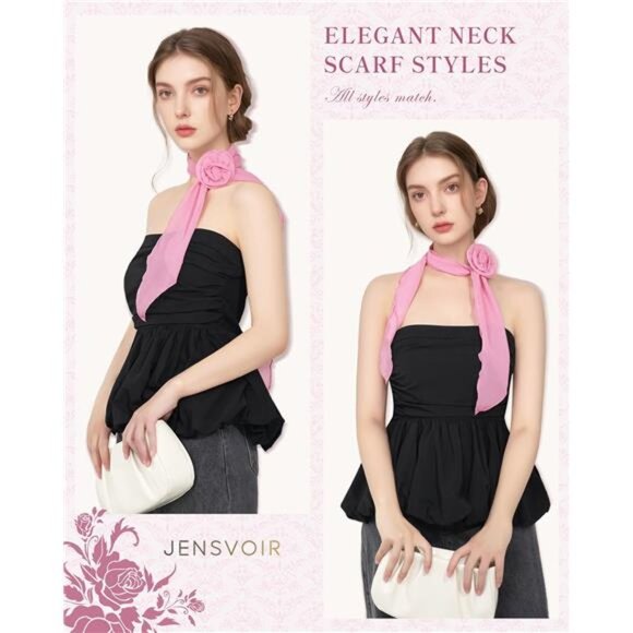 Chiffon Scarf for Women Pink - Picture 2 of 7